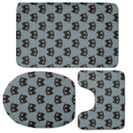 Black Cat Knitted Pattern Print 3 Piece Bath Mat Set