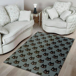 Black Cat Knitted Pattern Print Area Rug