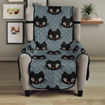 Black Cat Knitted Pattern Print Armchair Protector