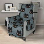 Black Cat Knitted Pattern Print Armchair Protector