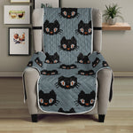 Black Cat Knitted Pattern Print Armchair Protector