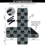 Black Cat Knitted Pattern Print Armchair Protector