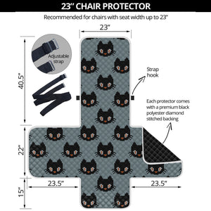 Black Cat Knitted Pattern Print Armchair Protector