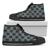Black Cat Knitted Pattern Print Black High Top Shoes