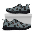 Black Cat Knitted Pattern Print Black Running Shoes