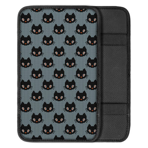 Black Cat Knitted Pattern Print Car Center Console Cover