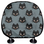 Black Cat Knitted Pattern Print Car Headrest Covers