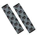 Black Cat Knitted Pattern Print Car Seat Belt Covers