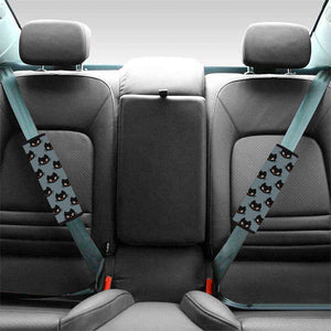 Black Cat Knitted Pattern Print Car Seat Belt Covers