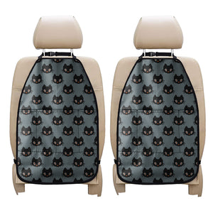 Black Cat Knitted Pattern Print Car Seat Organizers