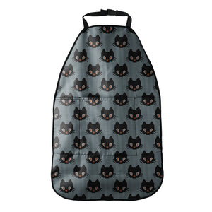 Black Cat Knitted Pattern Print Car Seat Organizers