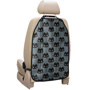 Black Cat Knitted Pattern Print Car Seat Organizers