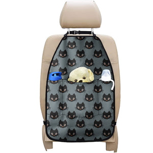 Black Cat Knitted Pattern Print Car Seat Organizers