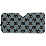 Black Cat Knitted Pattern Print Car Sun Shade