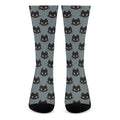 Black Cat Knitted Pattern Print Crew Socks