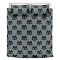 Black Cat Knitted Pattern Print Duvet Cover Bedding Set