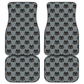Black Cat Knitted Pattern Print Front and Back Car Floor Mats