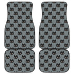 Black Cat Knitted Pattern Print Front and Back Car Floor Mats