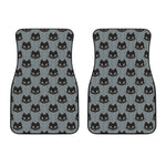 Black Cat Knitted Pattern Print Front Car Floor Mats