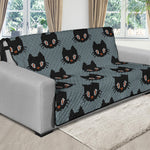 Black Cat Knitted Pattern Print Futon Protector