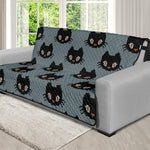 Black Cat Knitted Pattern Print Futon Protector