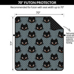 Black Cat Knitted Pattern Print Futon Protector