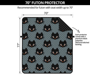 Black Cat Knitted Pattern Print Futon Protector