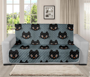 Black Cat Knitted Pattern Print Futon Protector