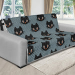 Black Cat Knitted Pattern Print Futon Protector