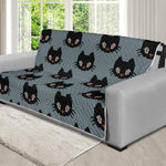 Black Cat Knitted Pattern Print Futon Protector