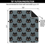 Black Cat Knitted Pattern Print Futon Protector