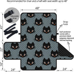 Black Cat Knitted Pattern Print Half Sofa Protector