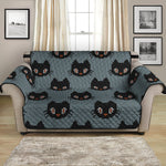 Black Cat Knitted Pattern Print Loveseat Protector