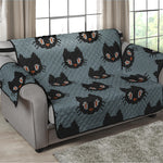 Black Cat Knitted Pattern Print Loveseat Protector