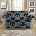 Black Cat Knitted Pattern Print Loveseat Protector