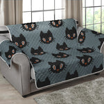 Black Cat Knitted Pattern Print Loveseat Protector