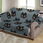 Black Cat Knitted Pattern Print Loveseat Protector