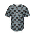 Black Cat Knitted Pattern Print Men's Baseball Jersey