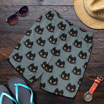 Black Cat Knitted Pattern Print Men's Shorts