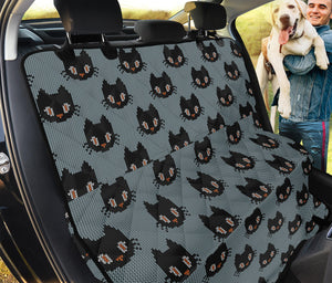 Black Cat Knitted Pattern Print Pet Car Back Seat Cover