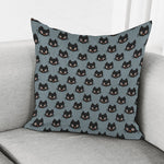 Black Cat Knitted Pattern Print Pillow Cover