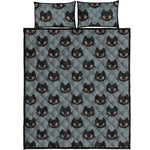 Black Cat Knitted Pattern Print Quilt Bed Set