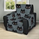 Black Cat Knitted Pattern Print Recliner Protector