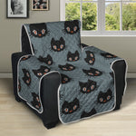 Black Cat Knitted Pattern Print Recliner Protector