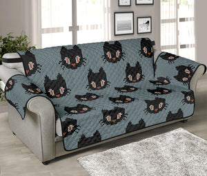 Black Cat Knitted Pattern Print Sofa Protector