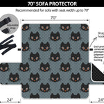 Black Cat Knitted Pattern Print Sofa Protector