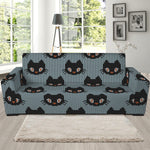 Black Cat Knitted Pattern Print Sofa Slipcover