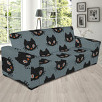 Black Cat Knitted Pattern Print Sofa Slipcover