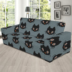 Black Cat Knitted Pattern Print Sofa Slipcover