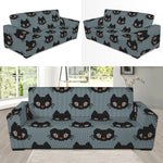 Black Cat Knitted Pattern Print Sofa Slipcover